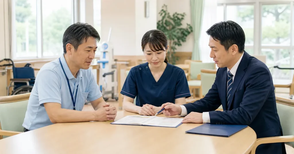 療養通所介護の安全な事業承継を確認する運営者・看護職・専門家